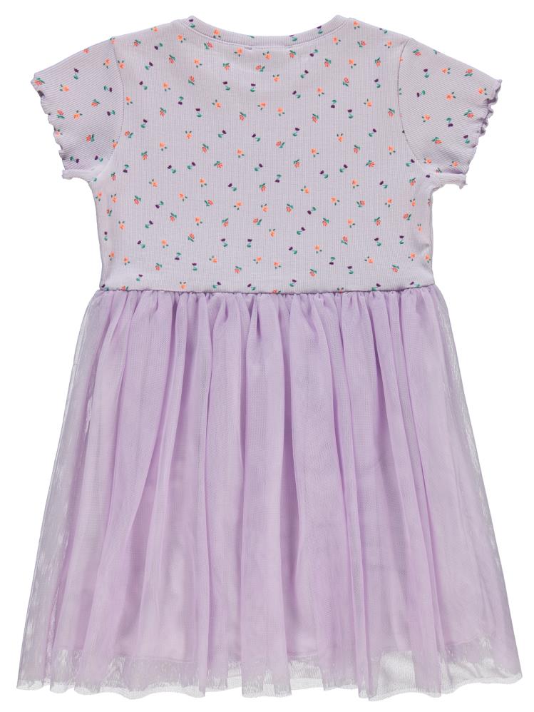 Civil Girls Lale Baskılı 6-9 Yaş Elbise - Lila