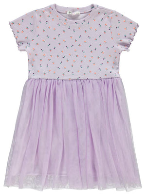 Civil Girls Lale Baskılı 6-9 Yaş Elbise - Lila