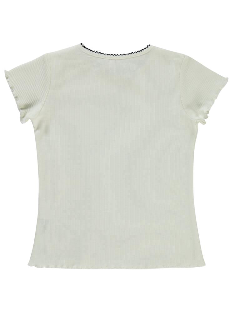 Civil Girls Kalp Baskılı 2-5 Yaş Tişört - Ekru