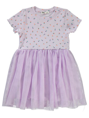 Civil Girls Lale Baskılı 2-5 Yaş Elbise - Lila