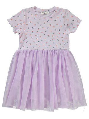 Civil Girls Lale Baskılı 2-5 Yaş Elbise - Lila