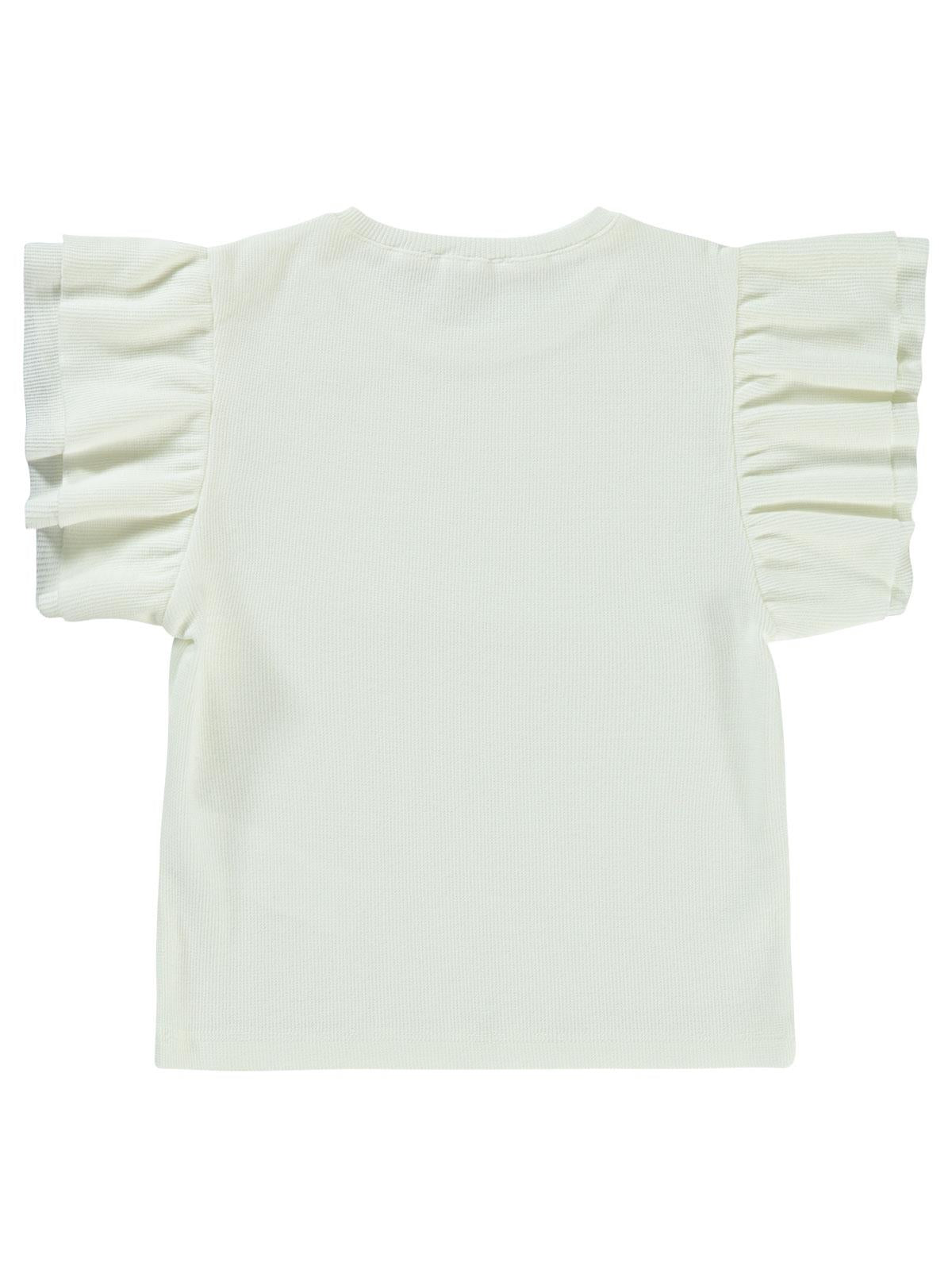 Civil Girls Volan Kollu 10-13 Yaş Tişört - Ekru