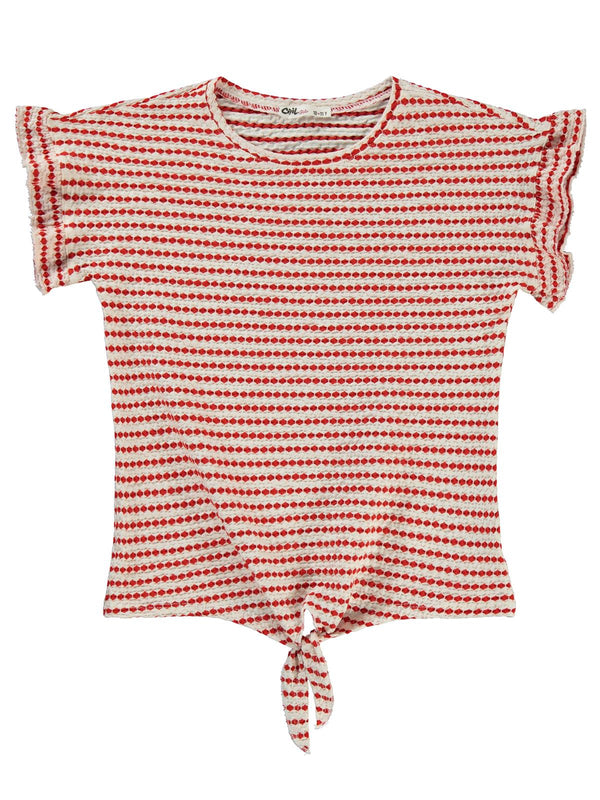 Civil Girls 3 Boyutlu Jakar 10-13 Yaş Tişört - Kırmızı