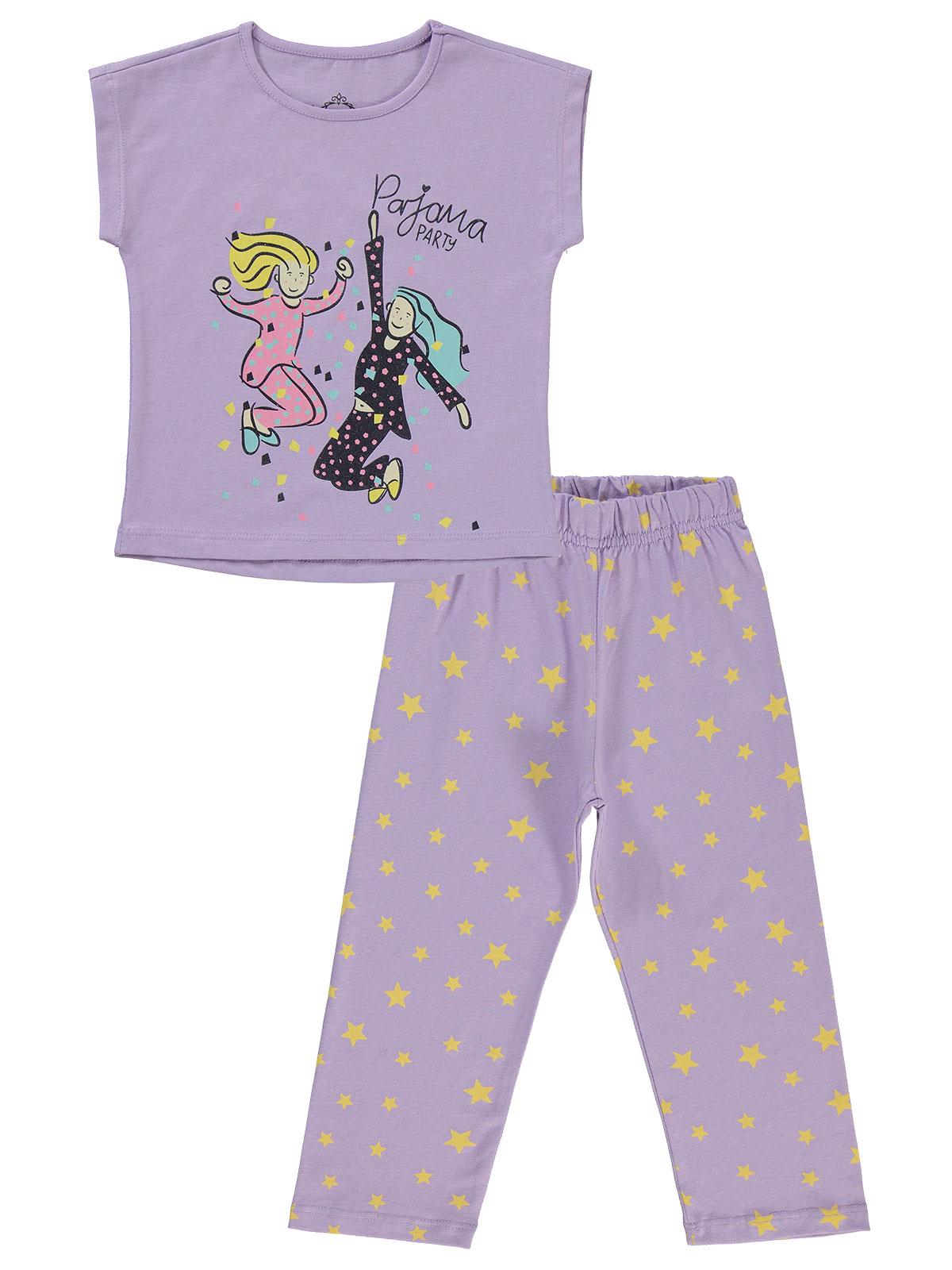 Civil Girls Party Baskılı 2-5 Yaş Pijama Takımı - Lila