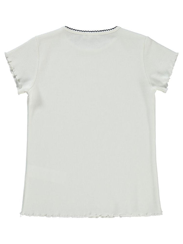 Civil Girls Kalp Baskılı 10-13 Yaş Tişört - Ekru