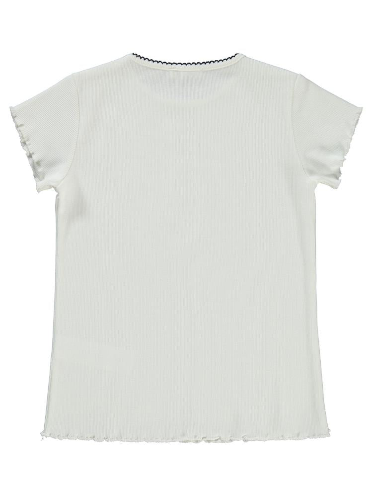 Civil Girls Kalp Baskılı 10-13 Yaş Tişört - Ekru