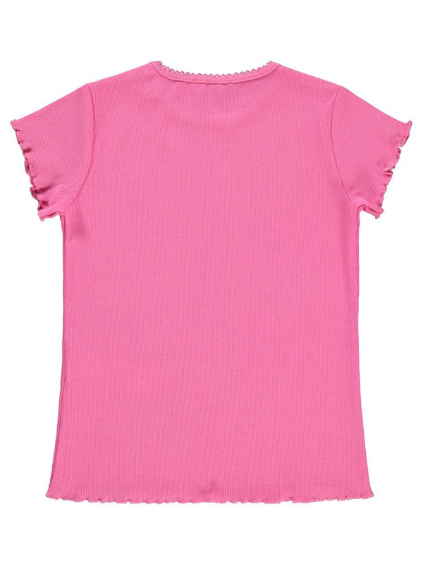 Civil Girls Kalp Baskılı 10-13 Yaş Tişört - Fusya