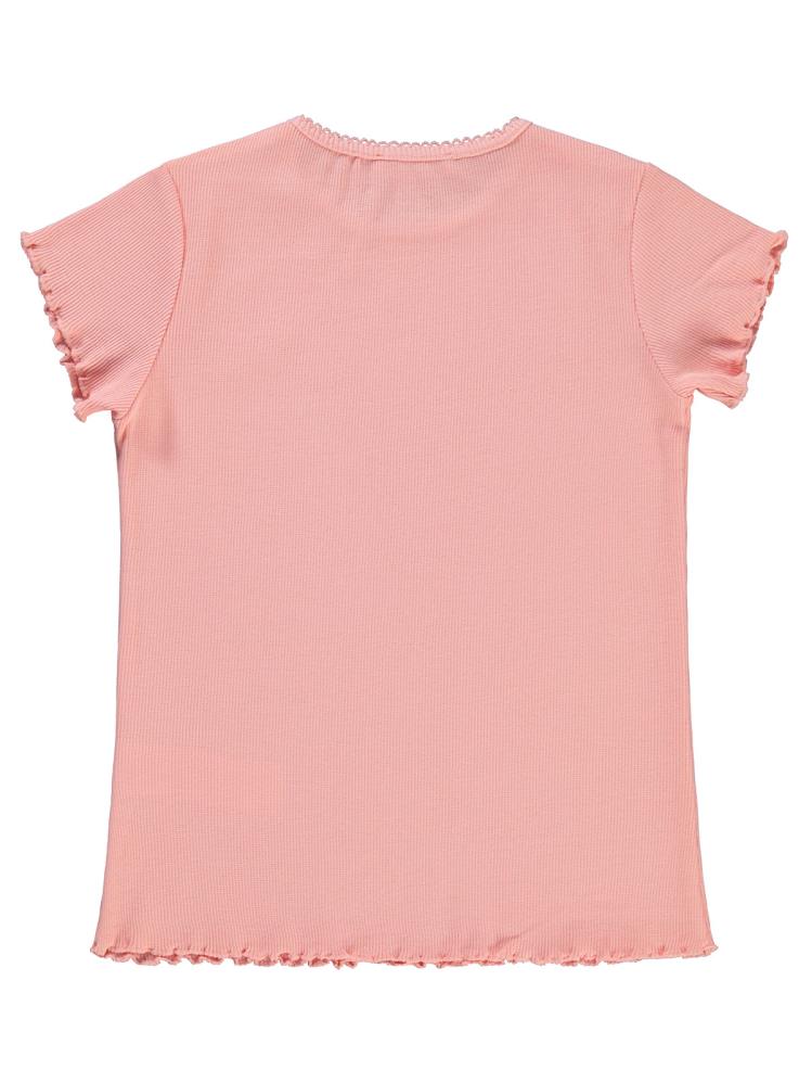 Civil Girls Kalp Baskılı 10-13 Yaş Tişört - Pudra