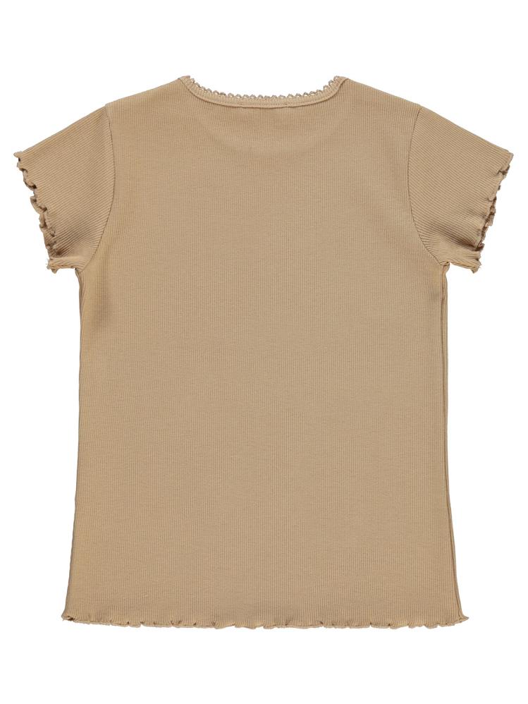 Civil Girls Kalp Baskılı 10-13 Yaş Tişört - Bej