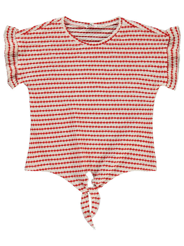 Civil Girls 3 Boyutlu Jakar 6-9 Yaş Tişört - Kırmızı