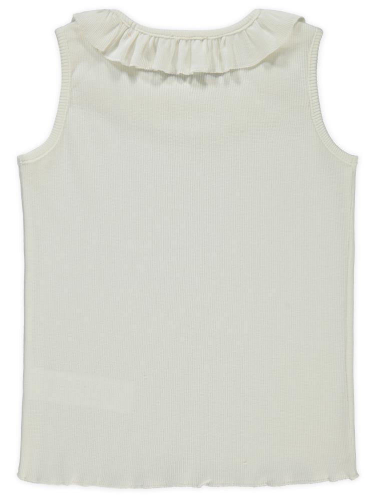 Civil Girls Yakası Fırfırlı 10-13 Yaş Tişört - Ekru