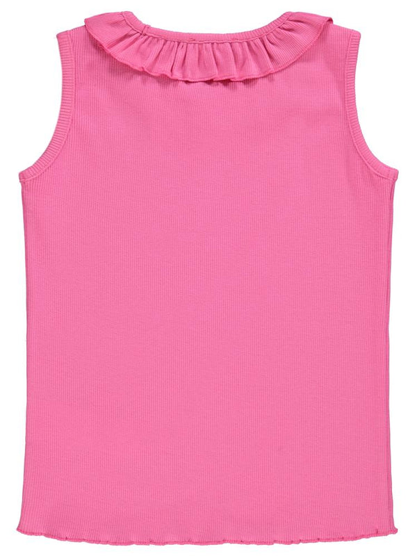 Civil Girls Yakası Fırfırlı 10-13 Yaş Tişört - Fusya