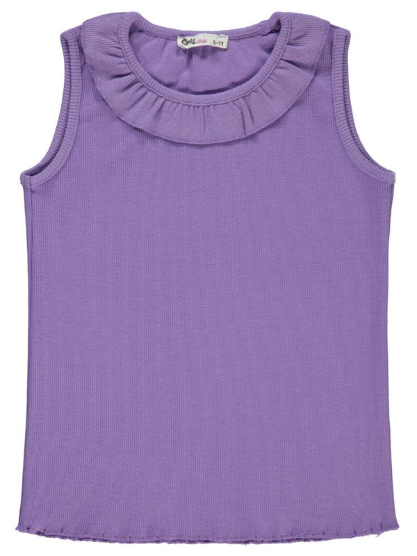 Civil Girls Yakası Fırfırlı 10-13 Yaş Tişört - Lila