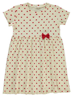Civil Girls Kalp Empirme 6-9 Yaş Elbise - Fil Dişi