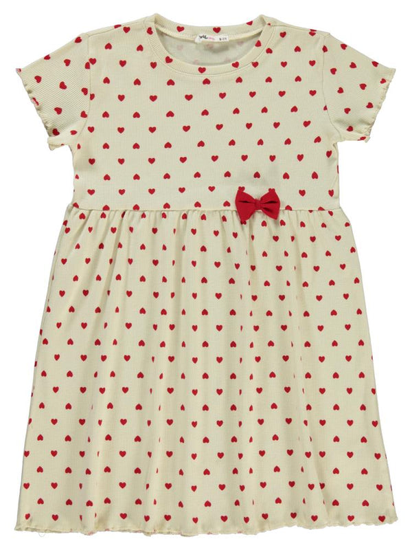 Civil Girls Kalp Empirme 6-9 Yaş Elbise - Fil Dişi
