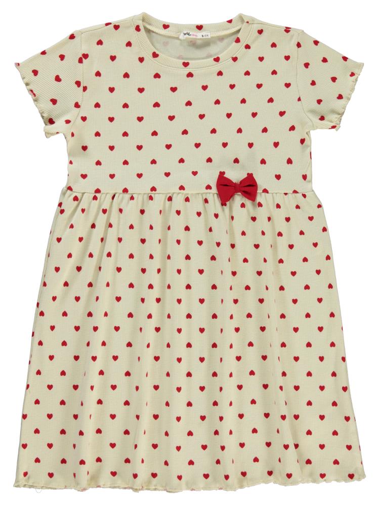 Civil Girls Kalp Empirme 6-9 Yaş Elbise - Fil Dişi