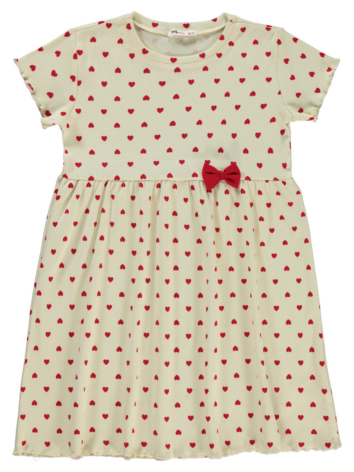 Civil Girls Kalp Empirme 6-9 Yaş Elbise - Fil Dişi