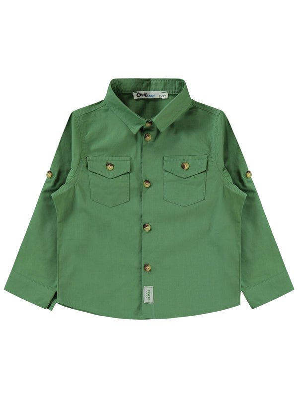 Civil Boys Kapak Cepli Tişörtlü Gömlek 2-5 Yaş Gömlek - Haki