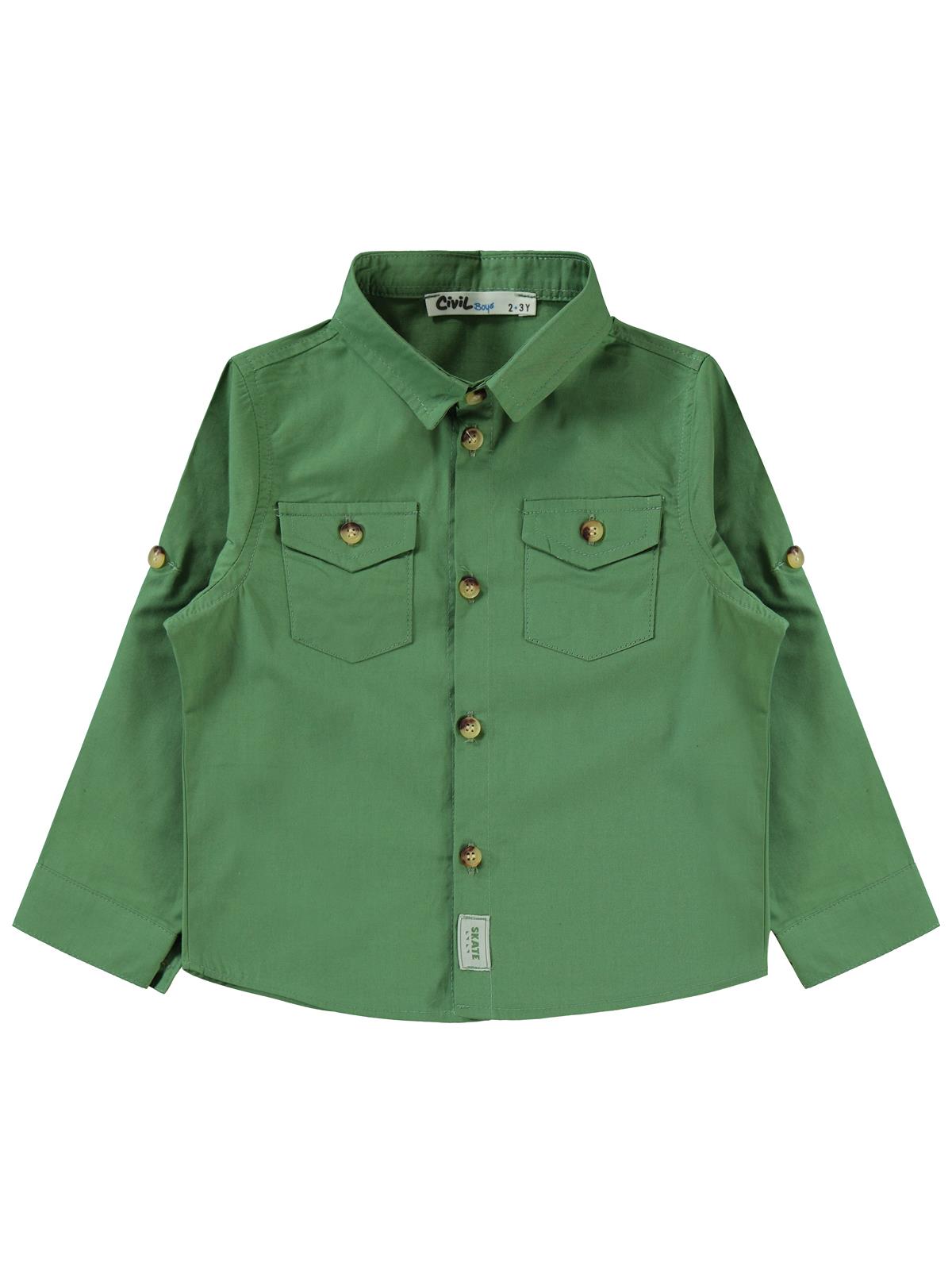 Civil Boys Kapak Cepli Tişörtlü Gömlek 2-5 Yaş Gömlek - Haki