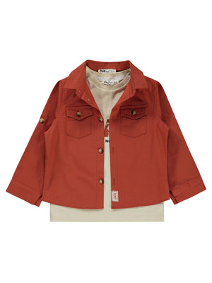 Civil Boys Kapak Cepli Tişörtlü Gömlek 2-5 Yaş Gömlek - Turuncu