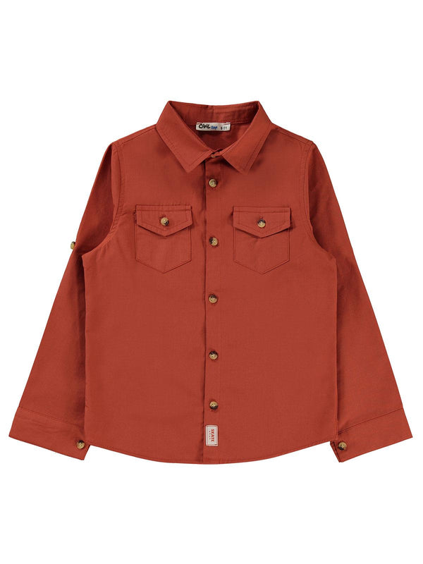 Civil Boys Kapak Cepli Tişörtlü Gömlek 10-13 Yaş Gömlek - Turuncu