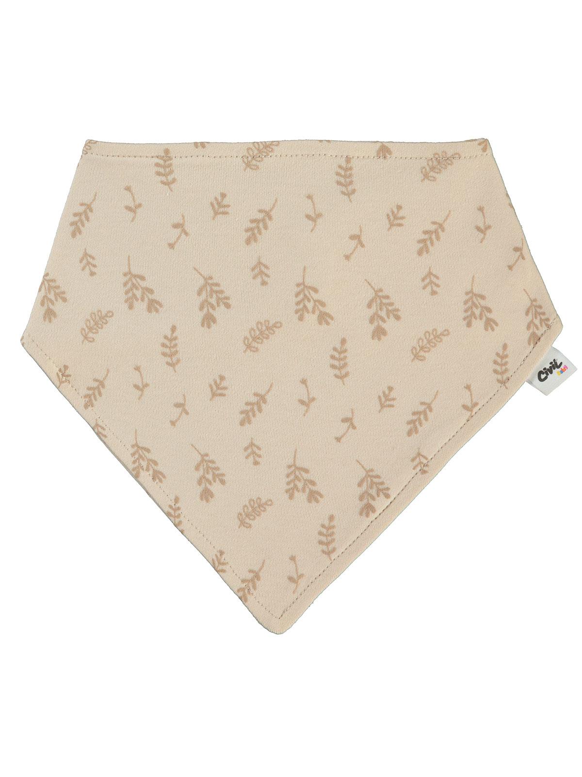 Civil Baby Kabartmalı Yaprak Empirme Mama Önlüğü - Fil Dişi