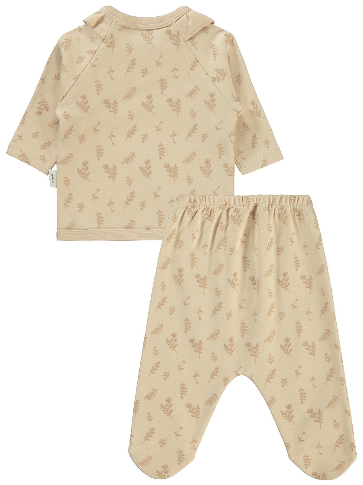 Civil Baby Kabartmalı Yaprak Empirme Zıbın Takımları - Fil Dişi