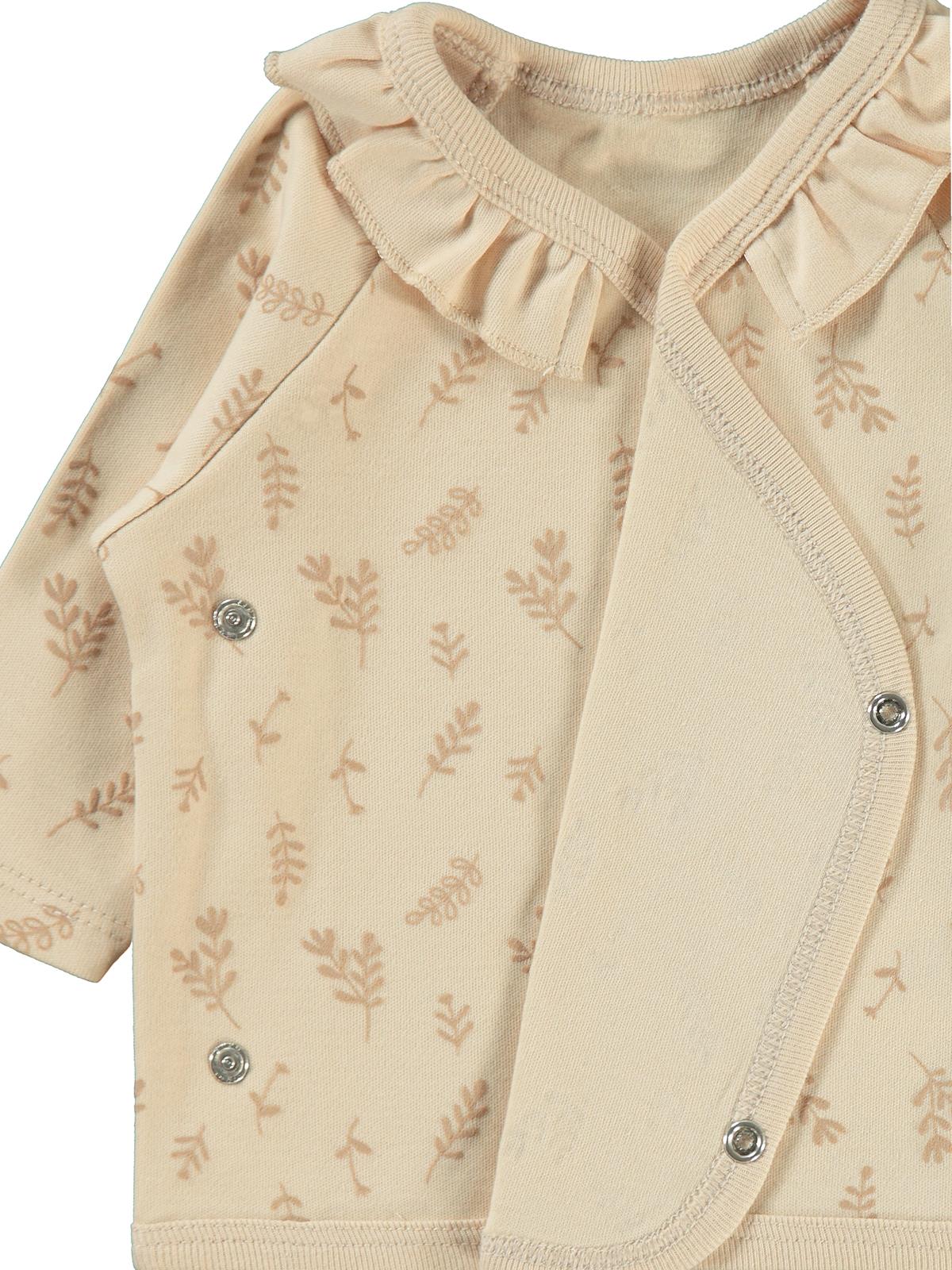 Civil Baby Kabartmalı Yaprak Empirme Zıbın Takımları - Fil Dişi