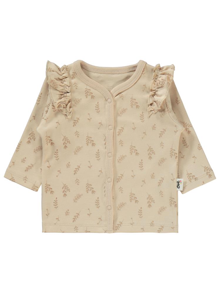 Civil Baby Kabartmalı Yaprak Empirme 1-6 Ay Pijama Takımı - Fil Dişi