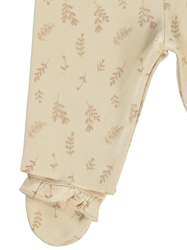 Civil Baby Kabartmalı Yaprak Empirme 1-6 Ay Pijama Takımı - Fil Dişi