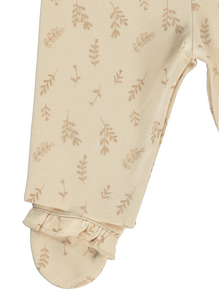 Civil Baby Kabartmalı Yaprak Empirme 1-6 Ay Pijama Takımı - Fil Dişi