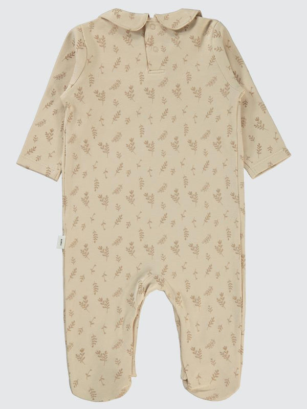 Civil Baby Kabartmalı Yaprak Empirme Patikli 1-6 Ay Tulum - Fil Dişi