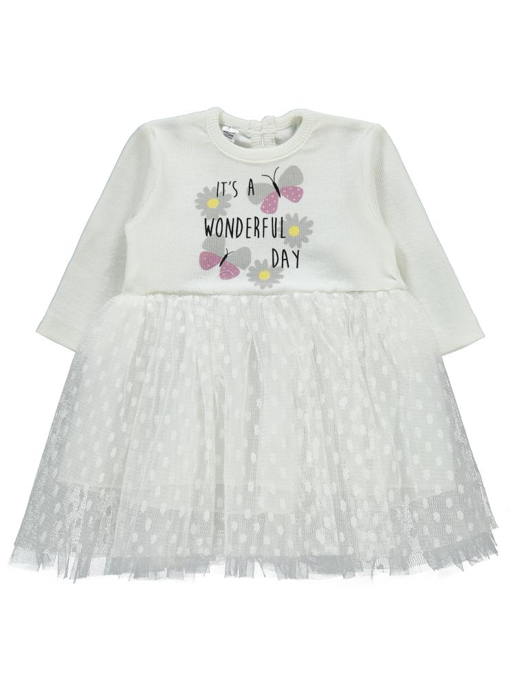 Welkin Tüllü 6-18 Ay Elbise - Ekru