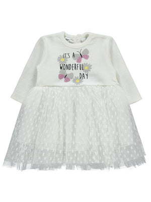 Welkin Tüllü 6-18 Ay Elbise - Ekru