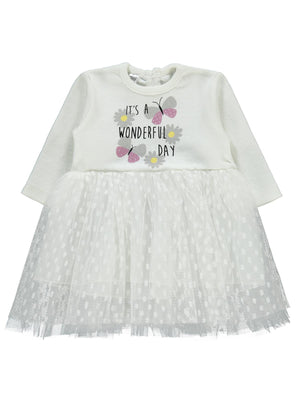 Welkin Tüllü 6-18 Ay Elbise - Ekru