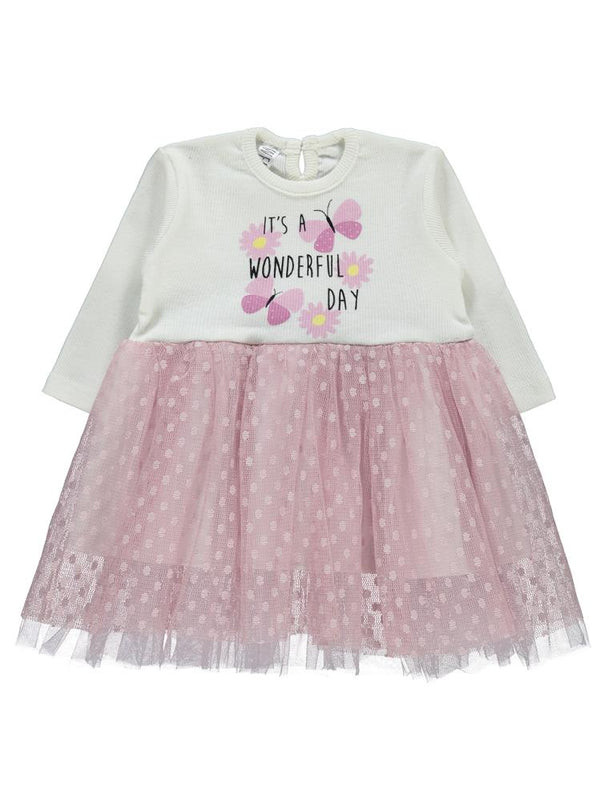 Welkin Tüllü 6-18 Ay Elbise - Pudra