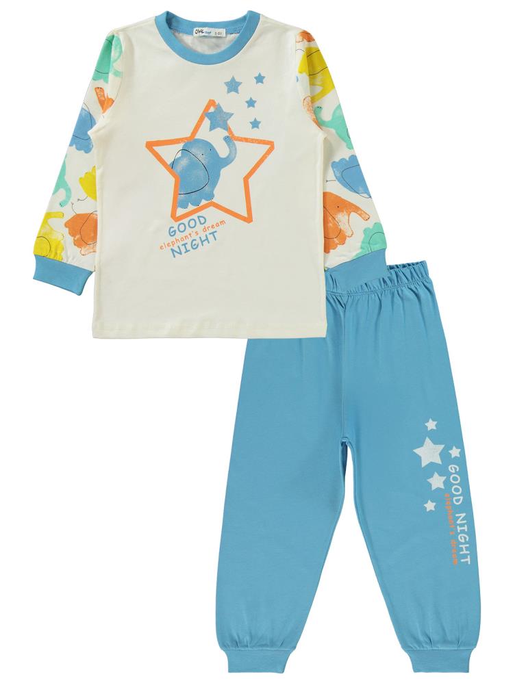 Civil Boys Good Nıght Baskılı 2-5 Yaş Pijama Takımı - Mavi