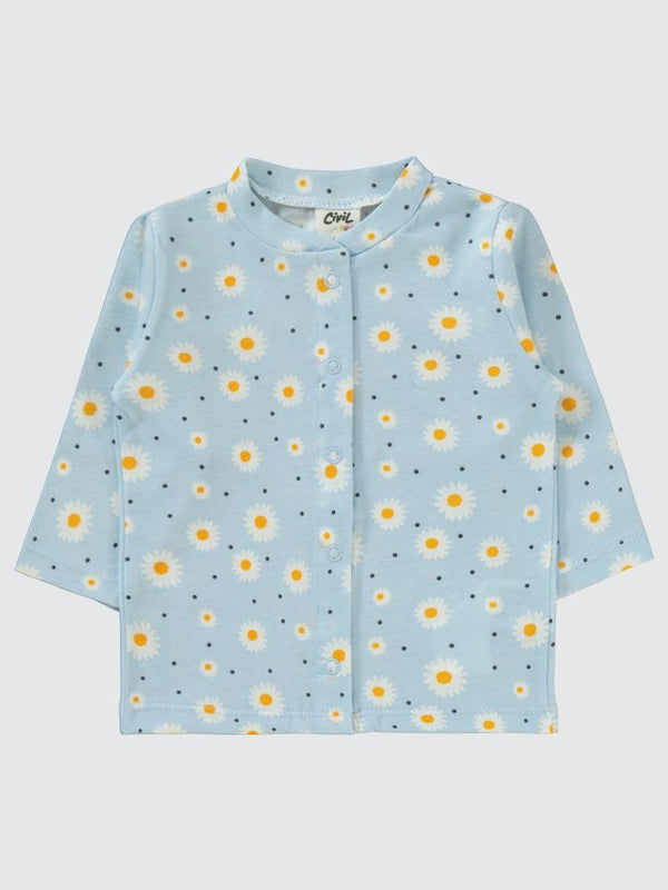 Civil Baby Papatya Baskılı 1-6 Ay Pijama Takımı - Yeşil