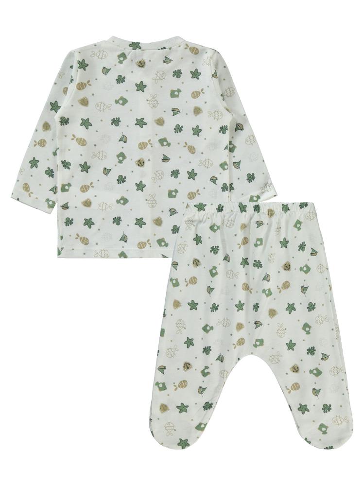 Civil Baby Deniz Hayvanları 1-6 Ay Pijama Takımı - Ekru