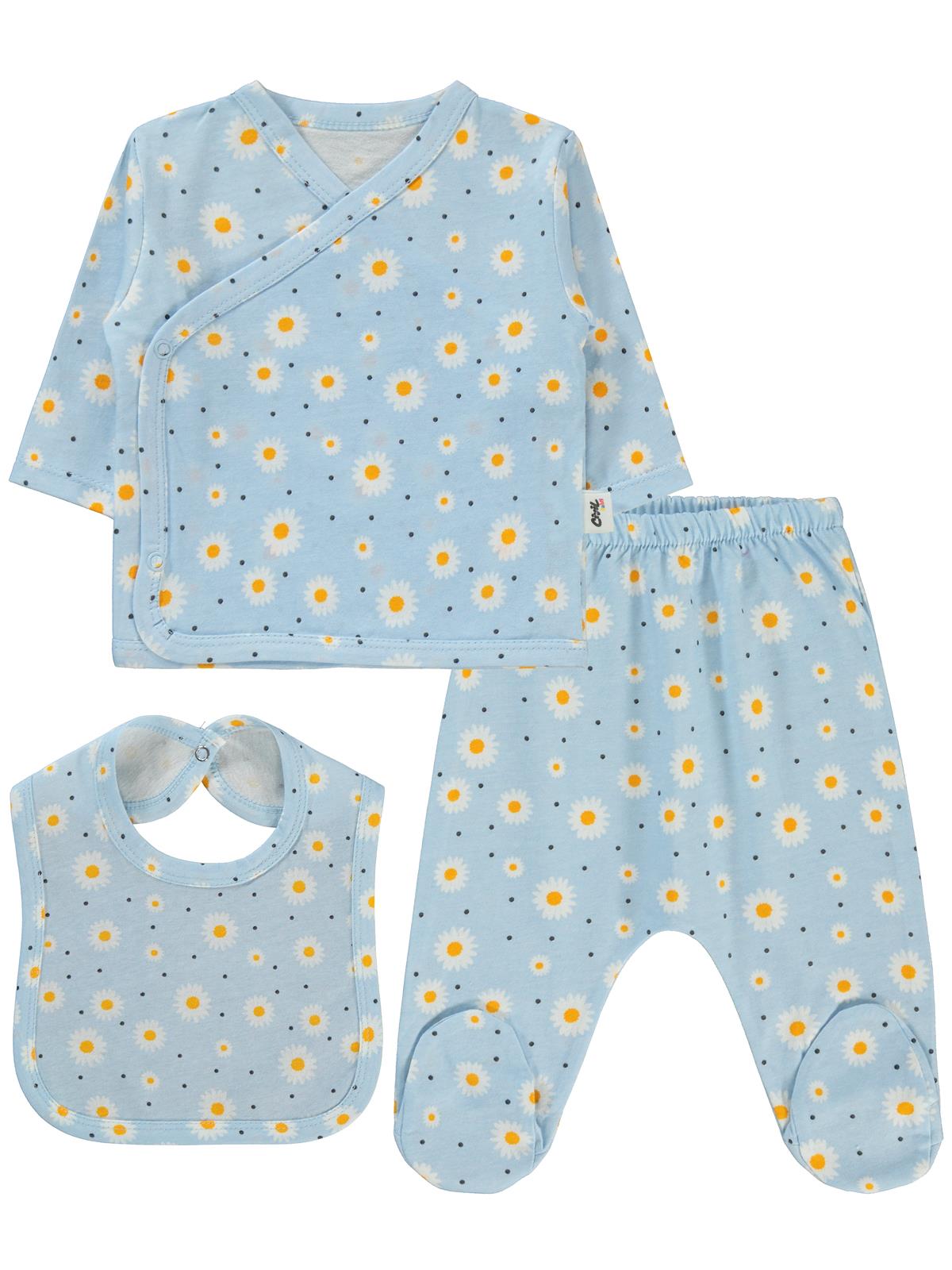 Civil Baby Papatya Baskılı 0-1 Ay Zıbın Takımları - Yeşil