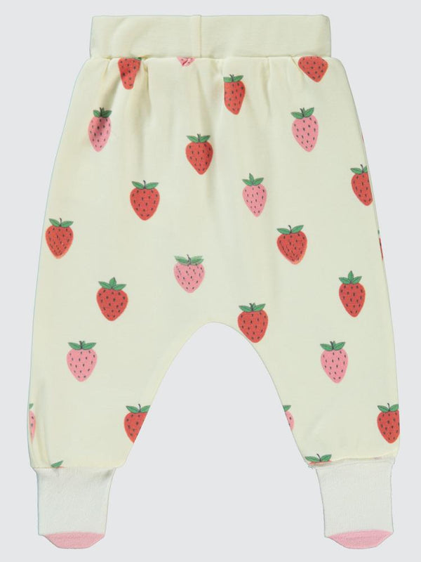 Civil Baby Çilek Baskılı 1-6 Ay Tek Alt Bebe - Ekru