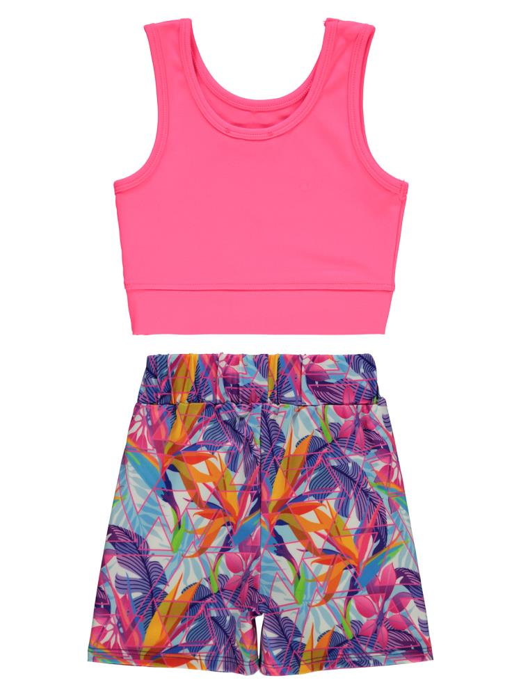 Civil Girls Şortlu 2-12 Yaş Mayo Set - Pembe