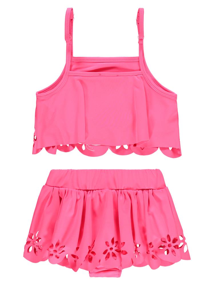 Civil Girls Lazer Kesim 2-12 Yaş Mayo Set - Pembe