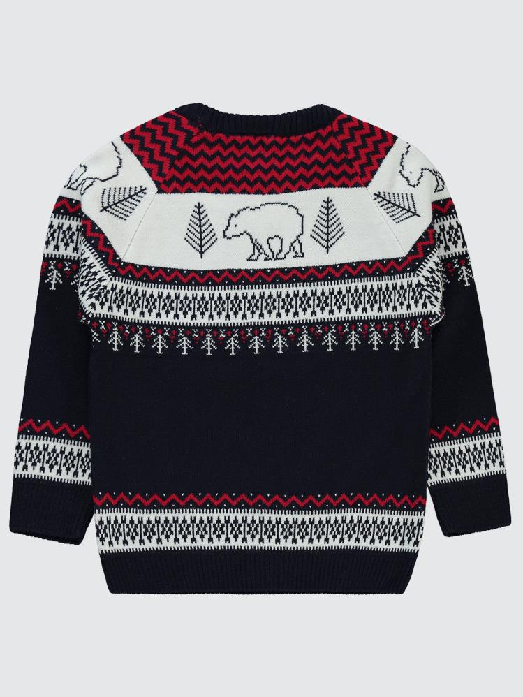 Civil Boys Ayı Desenli 2-5 Yaş Kazak - Lacivert