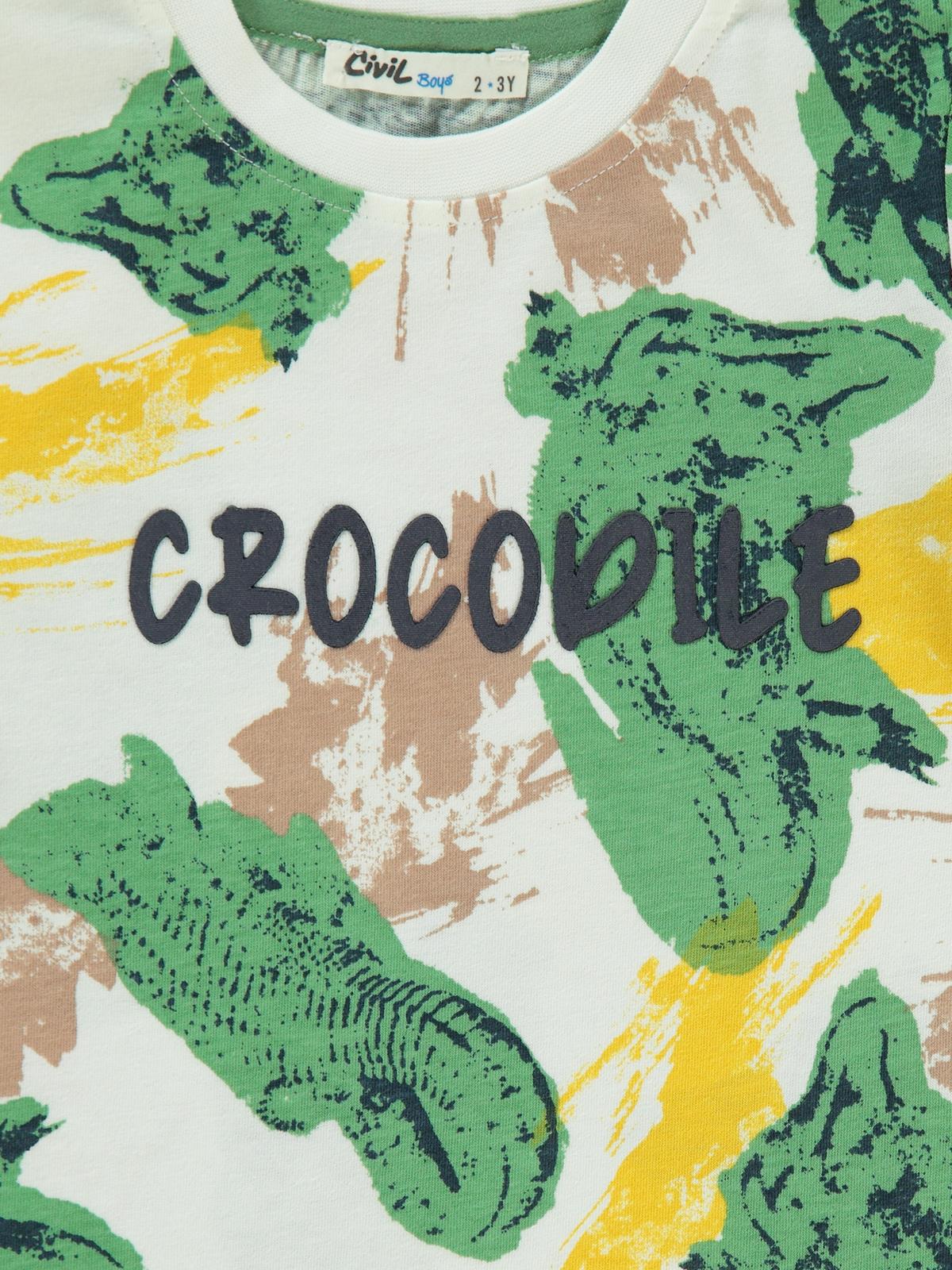 Civil Boys Timsah Baskılı 2-5 Yaş Takım - Yeşil