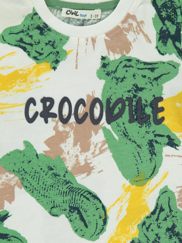 Civil Boys Timsah Baskılı 2-5 Yaş Takım - Yeşil