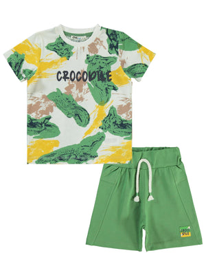 Civil Boys Timsah Baskılı 2-5 Yaş Takım - Yeşil