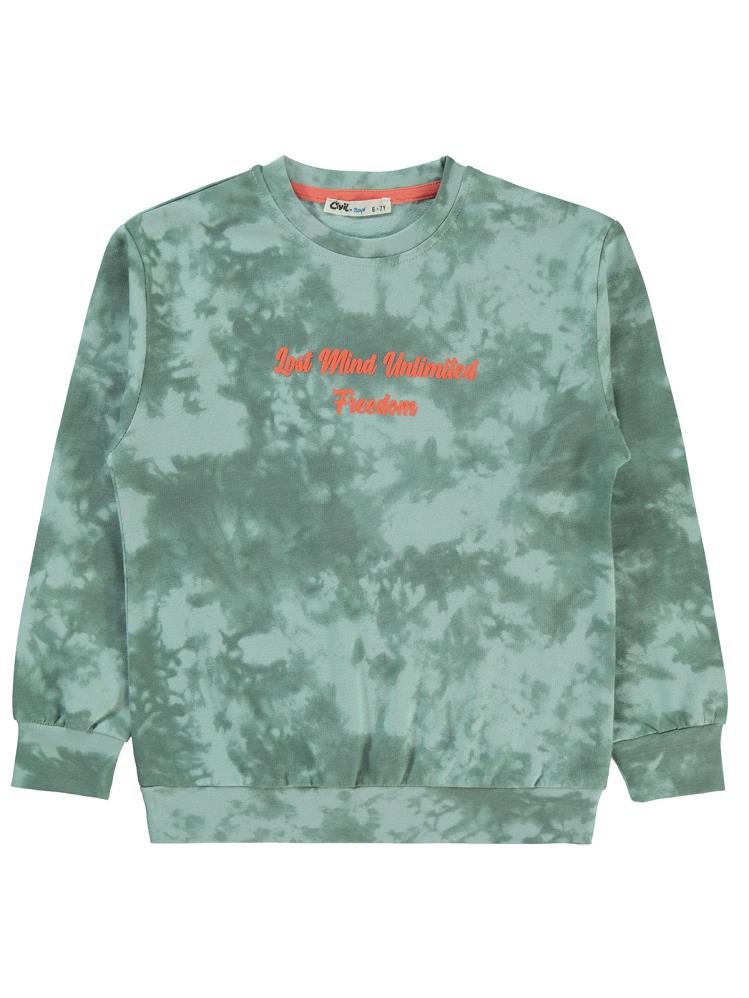 Civil Boys Batik Desenli 6-9 Yaş Sweatshirt - Yeşil