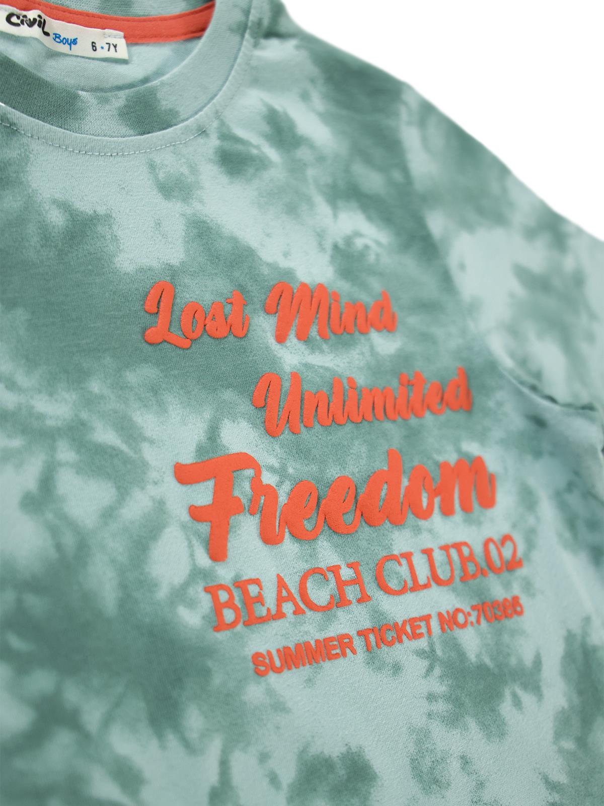 Civil Boys Batik Desenli 6-9 Yaş Tişört - Yeşil