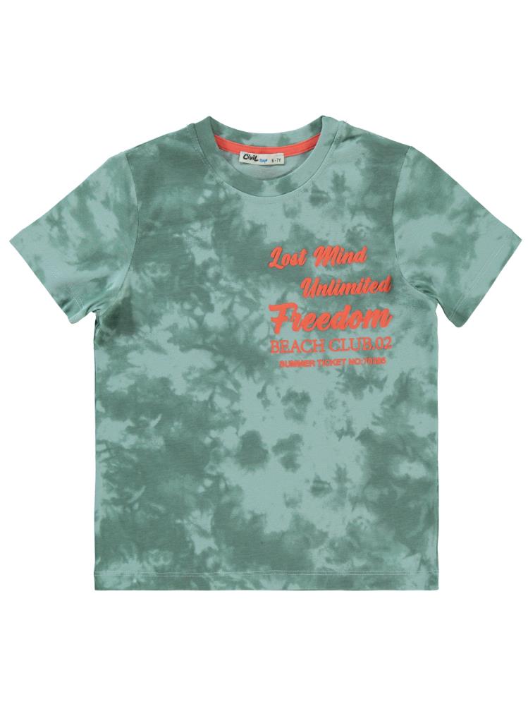 Civil Boys Batik Desenli 6-9 Yaş Tişört - Yeşil
